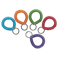 Steelmaster 20145AP47 Assorted Color Wrist Coil with Key Ring - 10/Case