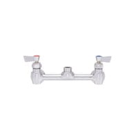 Fisher 2200 Wall Mounted 1/2 inch Brass Faucet Base with 8 inch Centers, Swivel Stems, Rigid Outlet, and Lever Handles