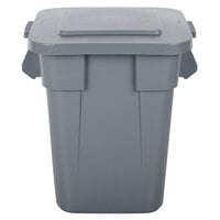 Rubbermaid BRUTE 40 Gallon Gray Square Trash Can and Lid