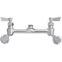 Fisher 2518 Wall Mounted 1/2 inch Brass Faucet Base with 8 inch Centers, Swivel Stems, Swivel Outlet, and Lever Handles