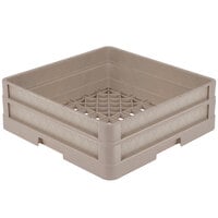 Vollrath CR1A Traex® Full-Size Beige 5 1/2 inch Open Rack with Closed Sides and 1 Beige Extender