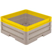 Vollrath Traex® Full-Size Beige Open Rack with Closed Sides - Beige Extenders and 1 Yellow Extender