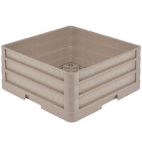 Vollrath CR1AA Traex® Full-Size Beige 7 1/2 inch Open Rack with Closed Sides and 2 Beige Extenders