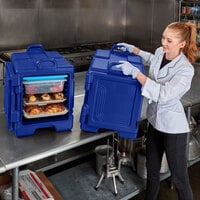 Cambro 1318CC186 Combo Carrier Navy Blue Front Loading Insulated Tray / Sheet Pan and Food Pan Carrier