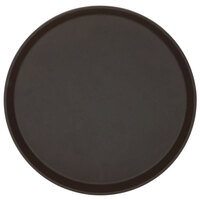 Cambro 1400TL138 Treadlite™ 14" Round Brown Non-Skid Fiberglass Serving Tray