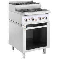 Cooking Performance Group 24RSUSBNL 24" Step-Up Gas Range / Hot Plate with Storage Base and High Output Burners - 120,000 BTU
