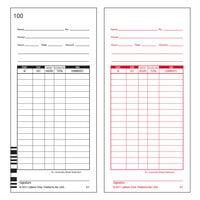 Lathem E7100 Numbered 1-100 Two-Sided Time Card - 100/Pack