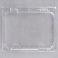 Carlisle 10239Z07 StorPlus EZ Access 1/2 Size Clear Polycarbonate Hinged Lid with One Notch