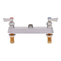 Fisher 3300 Deck Mounted 1/2 inch Brass Faucet Base with 8 inch Centers, Swivel Stems, Swivel Outlet, and Lever Handles