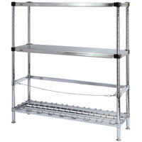 Metro 3KR366FC Three Keg Rack with One Dunnage Rack - 60 inch x 18 inch x 64 1/8 inch