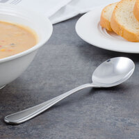 Walco 7912 Balance 6 3/8 inch 18/0 Stainless Steel Heavy Weight Bouillon Spoon - 24/Case