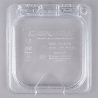 Carlisle 10319Z07 StorPlus EZ Access 1/6 Size Clear Polycarbonate Hinged Lid with One Notch