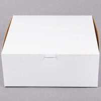 10" x 10" x 4" White Customizable Cake / Bakery Box - 100/Bundle