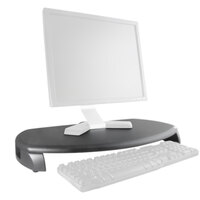 Kantek MS280B 23 inch x 13 1/4 inch x 3 inch Black LCD Monitor Stand with Keyboard Storage