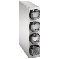 Vollrath K58824 LidSaver™ 3 Stainless Steel 4-Slot Vertical Countertop Lid Dispenser Cabinet