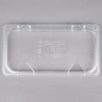 Carlisle 10279Z07 StorPlus EZ Access 1/3 Size Clear Polycarbonate Hinged Lid with One Notch