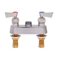 Fisher 3500-CV Deck Mounted 1/2 inch Brass Faucet Base with 4 inch Centers, Check Stems, Swivel Outlet, and Lever Handles