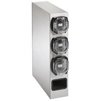 Vollrath K58824-S LidSaver™ 3 Stainless Steel 3-Slot Vertical Countertop Lid Dispenser Cabinet with 1 Straw Pocket