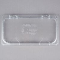 Carlisle 10280Z07 StorPlus EZ Access 1/3 Size Clear Polycarbonate Hinged Lid with Two Notches