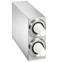 Vollrath 58822-D-D Stainless Steel 2-Slot Vertical 8 - 44 oz. Countertop Cup Dispenser Cabinet