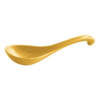 Thunder Group 7000Y 1 oz. Yellow Melamine Asian Soup Spoon / Appetizer Spoon - 12/Pack