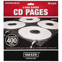 Vaultz VZ01415 Two-Sided CD Refill Page for Three-Ring Binders - 50/Pack