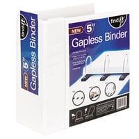find It SNS01705 White View Binder with 5" Gapless Loop Rings