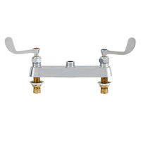 Fisher 47023 Deck Mounted 1/2 inch Brass Faucet Base with 8 inch Centers, Swivel Stems, Swivel Outlet, and Wrist Handles