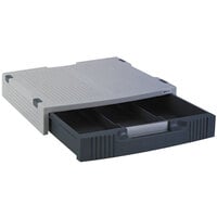 Innovera 55000 15 inch x 11 inch x 3 inch Light Gray / Charcoal Monitor Riser with Storage Drawer