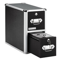 Vaultz VZ01094 Black 2 Drawer CD File Cabinet - 8 1/4 inch x 15 1/4 inch x 14 7/8 inch