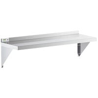Kitchen Solid Wall Shelf 18 Gauge Stainless Steel 12 Inch Home x 72 Inch Work Garage. Fits for use in Restaurant Business 
