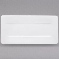 Villeroy & Boch 10-4510-2580 Modern Grace 17 1/2 inch x 9 inch White Bone Porcelain Rectangular Plate - 6/Pack