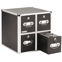 Vaultz VZ01049 Black 4 Drawer CD File Cabinet - 14 1/2 inch x 15 inch x 14 3/4 inch