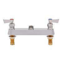 Fisher 3300-CV Deck Mounted 1/2 inch Brass Faucet Base with 8 inch Centers, Check Stems, Swivel Outlet, and Lever Handles
