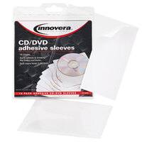 Innovera 39402 5 3/8 inch x 5 3/8 inch White Self-Adhesive CD / DVD Sleeve - 10/Pack