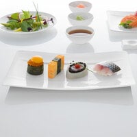 Villeroy & Boch 10-4510-2772 Modern Grace 9 1/2 inch x 5 1/2 inch White Bone Porcelain Sushi Plate   - 6/Case
