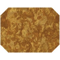 H. Risch Inc. PLACEMATDXOCT-METFOOLSGOLD Brushed Metallic 16 inch x 12 inch Fool's Gold Premium Sewn Vinyl Octagon Placemat