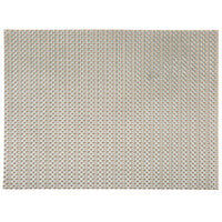H. Risch, Inc. GA-2004 16 inch x 12 inch Metallic Taupe / Silver Woven Vinyl Rectangle Placemat - 12/Pack