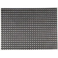 H. Risch, Inc. GA-2000 16 inch x 12 inch Black / Pewter Woven Vinyl Rectangle Placemat - 12/Pack