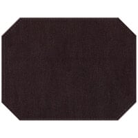 H. Risch Inc. PLACEMATDXOCT-IRIAUBERGINE Iridescent 16" x 12" Aubergine Premium Sewn Faux Leather Octagon Placemat - 12/Pack