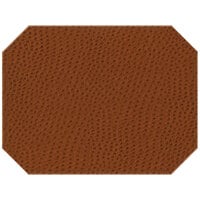 H. Risch Inc. PLACEMATDXOCT-CHBROWN Chesterfield 16 inch x 12 inch Brown Premium Sewn Faux Leather Octagon Placemat