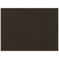 H. Risch Inc. PLACEMATDX-IRICHOCOLATE Iridescent 16 inch x 12 inch Chocolate Premium Sewn Faux Leather Rectangle Placemat