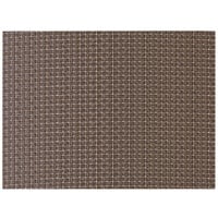 H. Risch, Inc. GA-4003 16 inch x 12 inch Brown Woven Vinyl Rectangle Placemat - 12/Pack