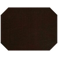 H. Risch, Inc. PLACEMATDXOCT-LTHWINE Tuxedo Leather 16 inch x 12 inch Customizable Wine Premium Sewn Octagon Placemat