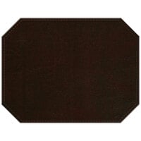 H. Risch, Inc. PLACEMATDXOCT-LTHWINE Tuxedo Leather 16" x 12" Customizable Wine Premium Sewn Octagon Placemat