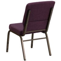Flash Furniture FD-CH02185-GV-005-GG Plum 18 1/2 inch Wide Church Chair with Gold Vein Frame