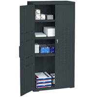 Iceberg 92551 OfficeWorks 33 inch x 18 inch x 66 inch Black Resin Storage Cabinet