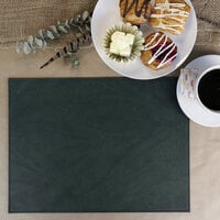 H. Risch, Inc. PLACEMATDX-HARGREEN Harley 16 inch x 12 inch Customizable Green Premium Sewn Faux Leather Rectangle Placemat
