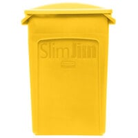Rubbermaid Slim Jim 23 Gallon Yellow Rectangular Trash Can with 2 Hole Lid
