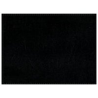 H. Risch, Inc. PLACEMATDX-LTHBLACK Tuxedo Leather 16 inch x 12 inch Customizable Black Premium Sewn Rectangle Placemat - 12/Pack